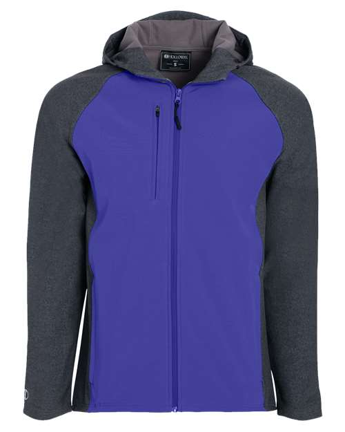 Men's Raider Hooded Soft Shell Jacket - Carbon Print/ Purple