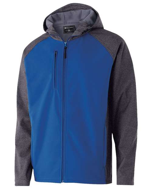Men's Raider Hooded Soft Shell Jacket - Carbon Print/ Royal