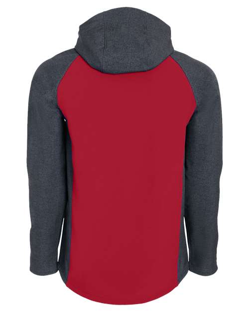 Men's Raider Hooded Soft Shell Jacket - Carbon Print/ Scarlet