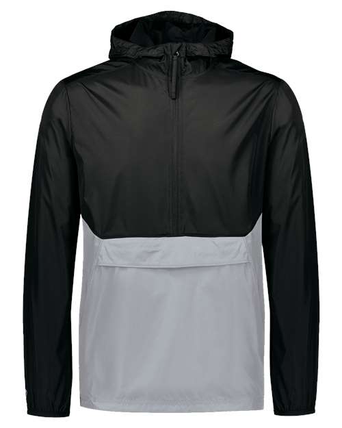 Men's Packable Quarter-Zip Jacket - Black/ Athletic Grey