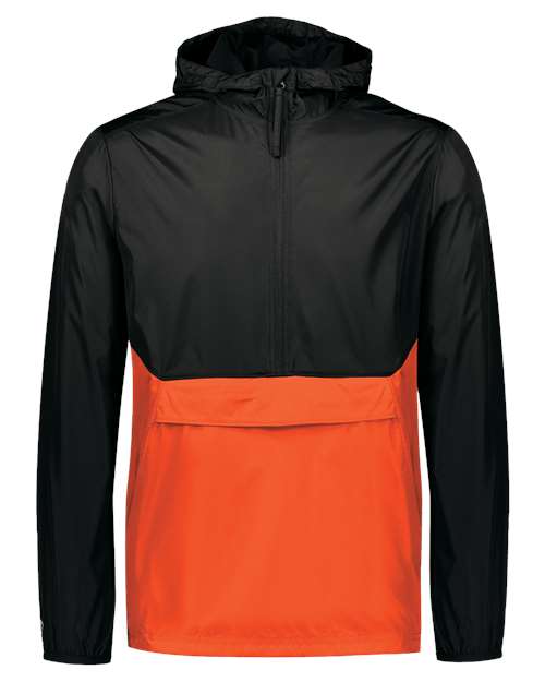 Men's Packable Quarter-Zip Jacket - Black/ Orange