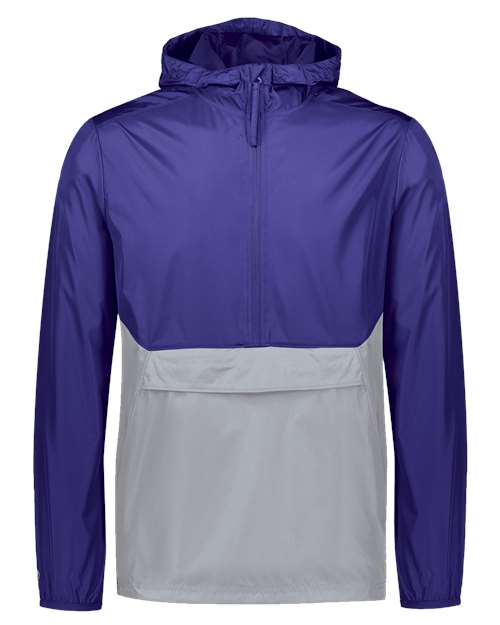 Men's Packable Quarter-Zip Jacket - Purple/ Athletic Grey
