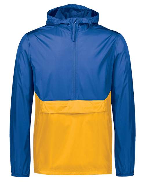 Men's Packable Quarter-Zip Jacket - Royal/ Gold