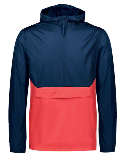 Men's Packable Quarter-Zip Jacket - Navy/ Scarlet