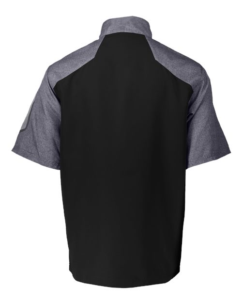 Unisex Raider Short Sleeve Quarter-Zip Pullover - Carbon Print/ Black