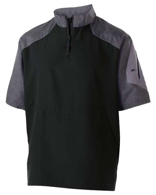 Unisex Raider Short Sleeve Quarter-Zip Pullover - Carbon Print/ Black