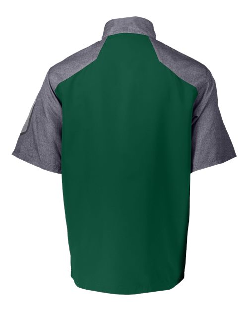 Unisex Raider Short Sleeve Quarter-Zip Pullover - Carbon Print/ Forest