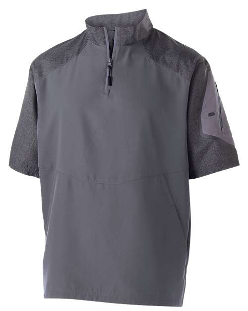 Unisex Raider Short Sleeve Quarter-Zip Pullover - Carbon Print/ Graphite
