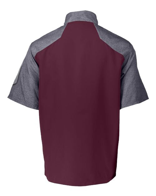 Unisex Raider Short Sleeve Quarter-Zip Pullover - Carbon Print/ Maroon
