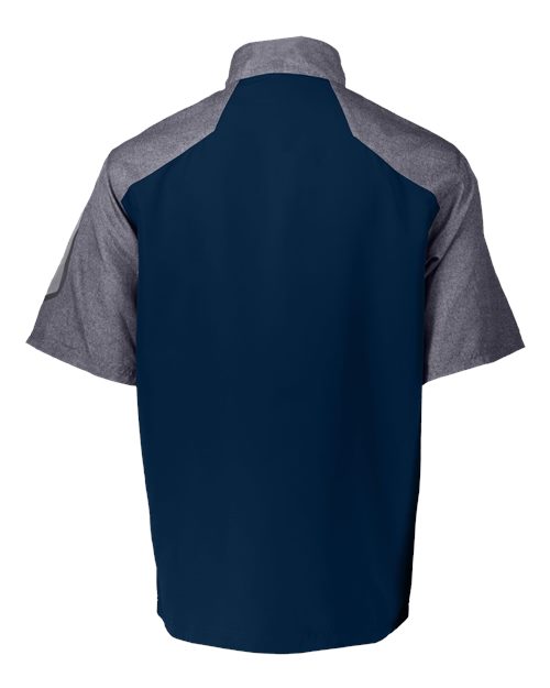 Unisex Raider Short Sleeve Quarter-Zip Pullover - Carbon Print/ Navy
