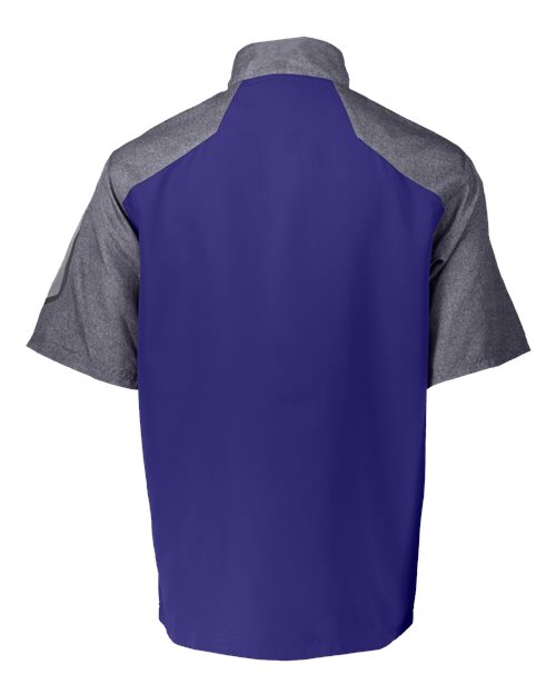 Unisex Raider Short Sleeve Quarter-Zip Pullover - Carbon Print/ Purple