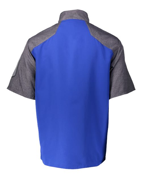 Unisex Raider Short Sleeve Quarter-Zip Pullover - Carbon Print/ Royal