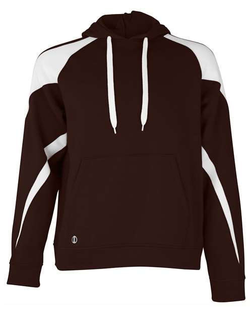 Unisex Athletic Fleece Prospect Hooded Sweatshirt - Brown/ White