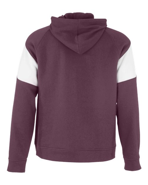 Unisex Athletic Fleece Prospect Hooded Sweatshirt - Maroon/ White