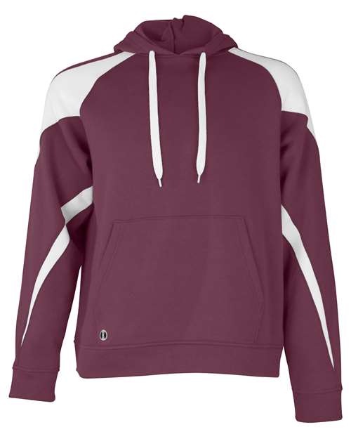 Unisex Athletic Fleece Prospect Hooded Sweatshirt - Maroon/ White