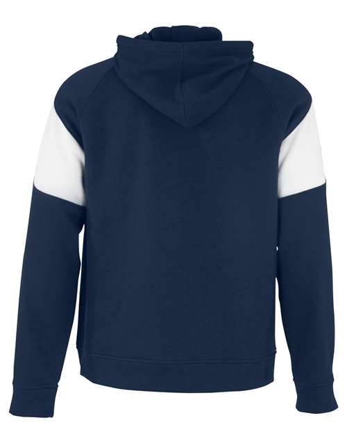 Unisex Athletic Fleece Prospect Hooded Sweatshirt - Navy/ White