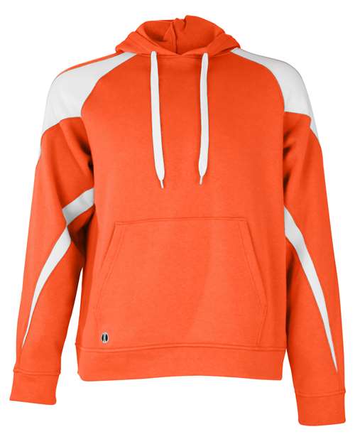 Unisex Athletic Fleece Prospect Hooded Sweatshirt - Orange/ White