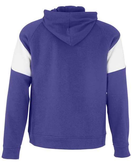 Unisex Athletic Fleece Prospect Hooded Sweatshirt - Purple/ White
