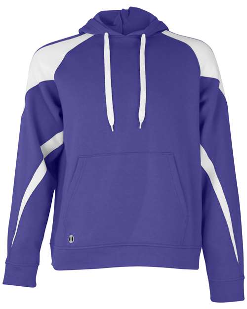 Unisex Athletic Fleece Prospect Hooded Sweatshirt - Purple/ White