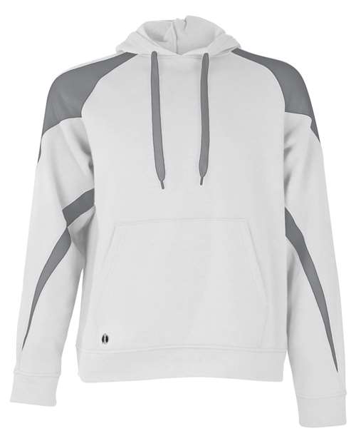 Unisex Athletic Fleece Prospect Hooded Sweatshirt - White/ Charcoal Heather