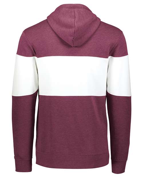 Men's All-American Fleece Colorblocked Hooded Sweatshirt - Maroon Heather/ White