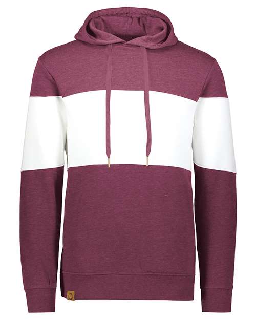Men's All-American Fleece Colorblocked Hooded Sweatshirt - Maroon Heather/ White