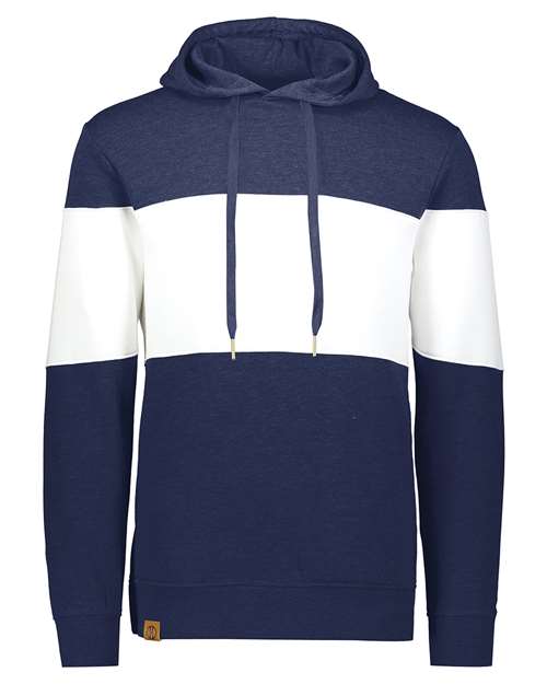 Men's All-American Fleece Colorblocked Hooded Sweatshirt - Navy Heather/ White