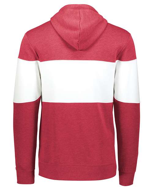 Men's All-American Fleece Colorblocked Hooded Sweatshirt - Scarlet Heather/ White