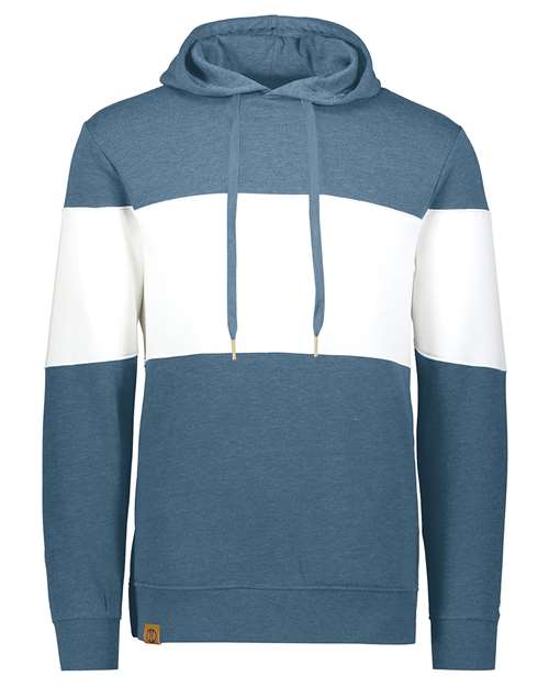 Men's All-American Fleece Colorblocked Hooded Sweatshirt - Storm Heather/ White