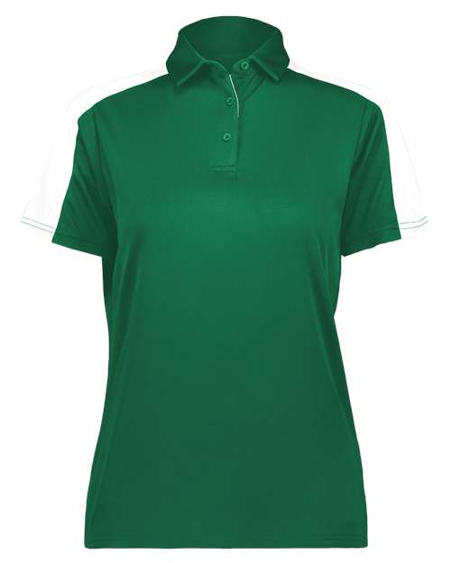 Women's Two-Tone Vital Polo - Dark Green/ White