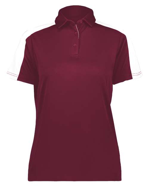 Women's Two-Tone Vital Polo - Maroon/ White