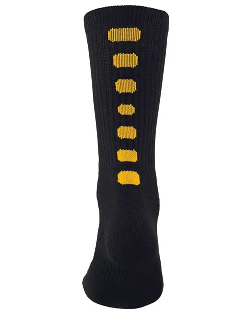 Colorblocked Crew Socks - Black/ Gold