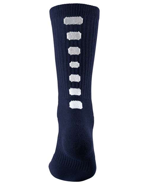 Colorblocked Crew Socks - Navy/ White