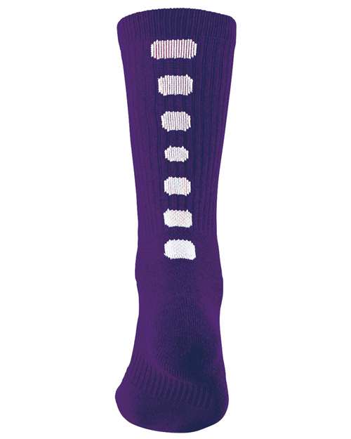 Colorblocked Crew Socks - Purple/ White