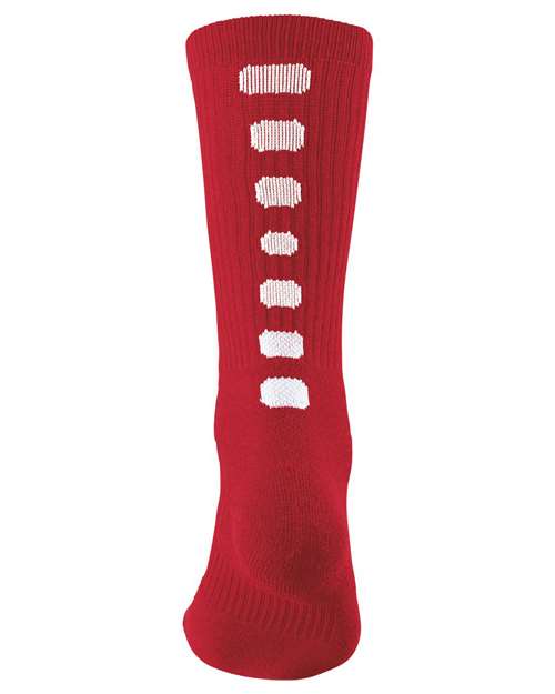 Colorblocked Crew Socks - Red/ White