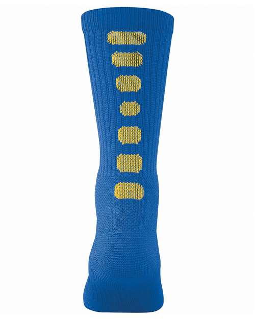 Colorblocked Crew Socks - Royal/ Gold