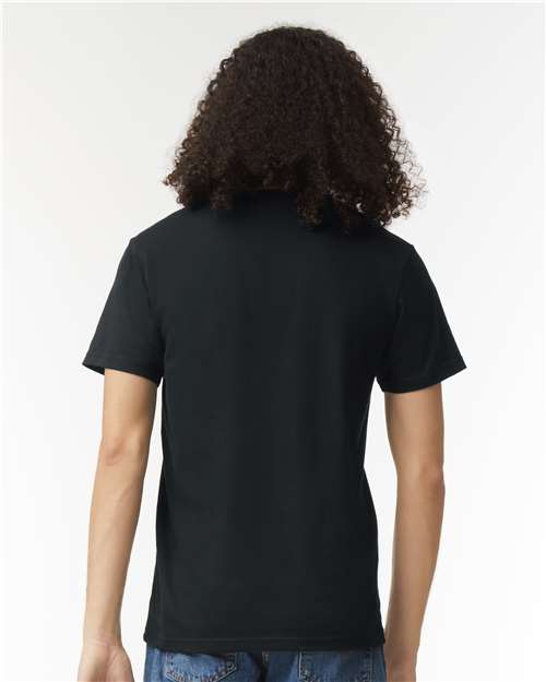 Unisex CVC V-Neck Tee - Black