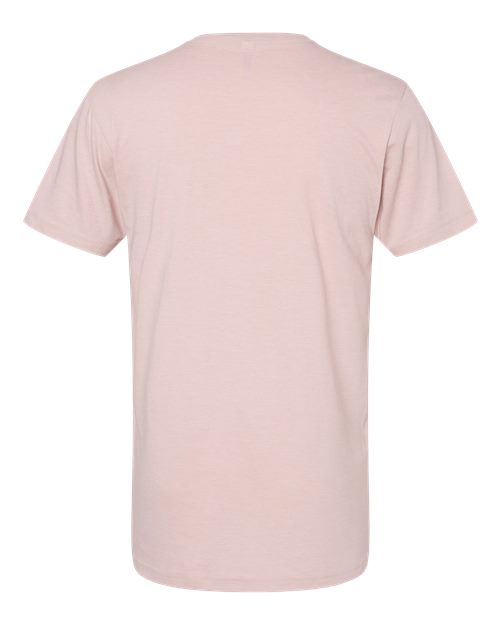 Unisex CVC V-Neck Tee - Heather Blush
