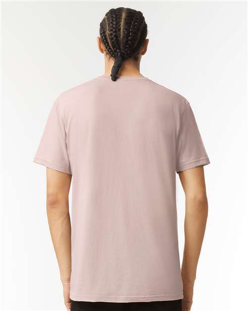 Unisex CVC V-Neck Tee - Heather Blush
