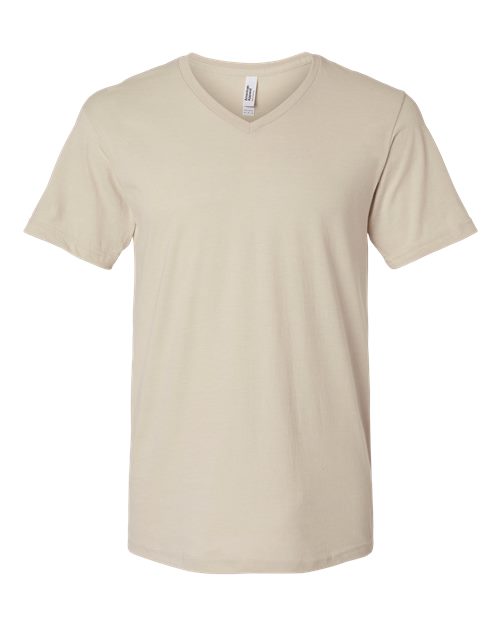 Unisex CVC V-Neck Tee - Heather Bone