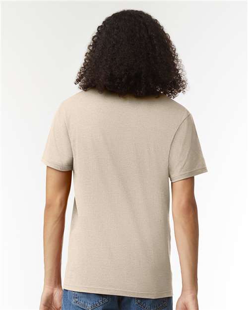 Unisex CVC V-Neck Tee - Heather Bone