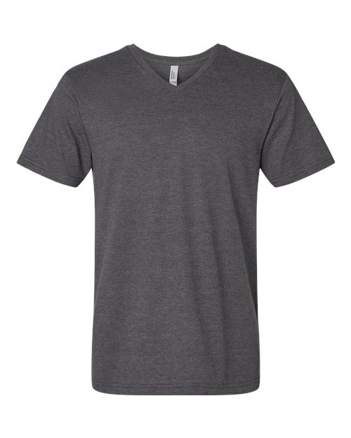 Unisex CVC V-Neck Tee - Heather Charcoal