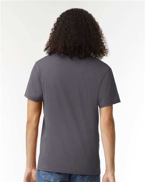 Unisex CVC V-Neck Tee - Heather Charcoal