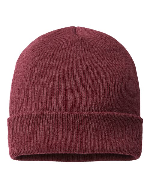 USA-Made 12" Cuffed Beanie - Maroon