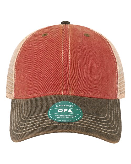 Old Favorite Trucker Cap - Cardinal/ Black/ Khaki