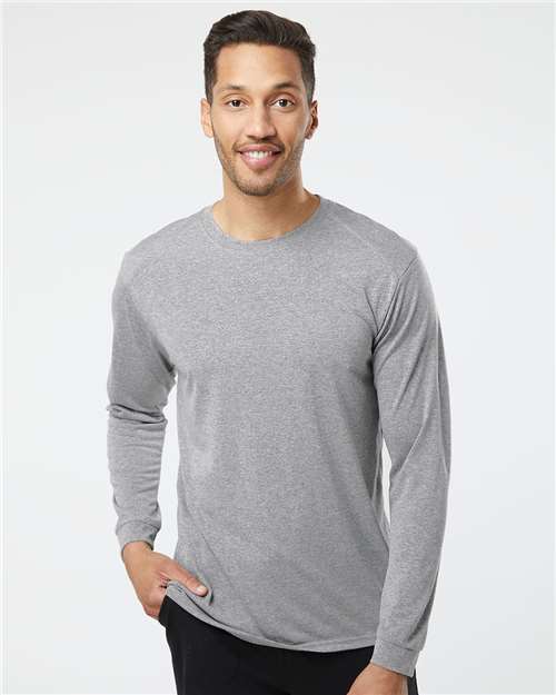Unisex Long Islander Performance Long Sleeve T-Shirt - Heather Grey
