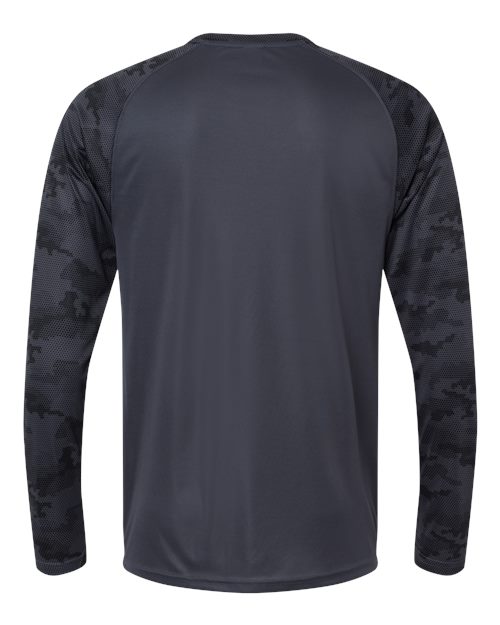 Unisex Cayman Performance Camo Colorblocked Long Sleeve T-Shirt - Graphite