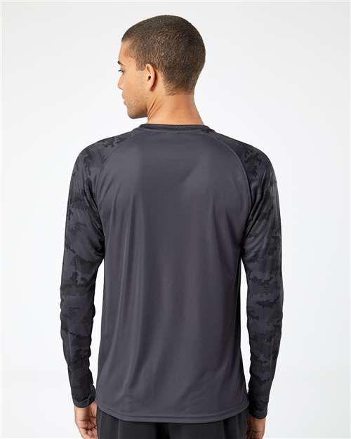 Unisex Cayman Performance Camo Colorblocked Long Sleeve T-Shirt - Graphite
