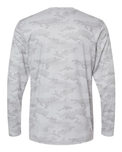 Unisex Pompano Performance Camo Long Sleeve T-Shirt - Aluminum