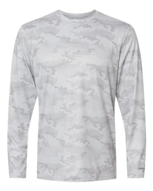 Unisex Pompano Performance Camo Long Sleeve T-Shirt - Aluminum